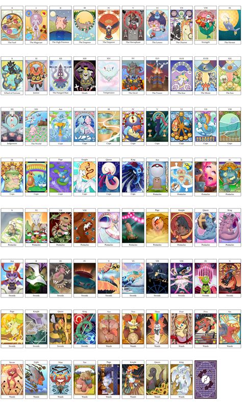 [OC] My Pokemon Tarot deck is finally done! :。